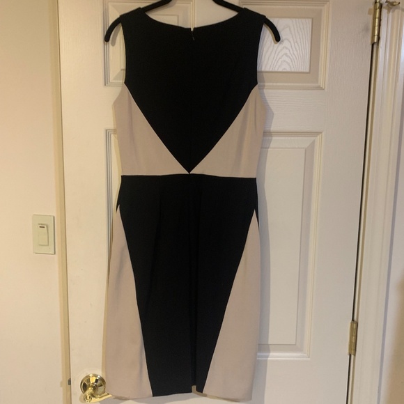 Boston Proper Black/Tan Sleeveless Lined Dress sz 8 - Picture 3 of 7
